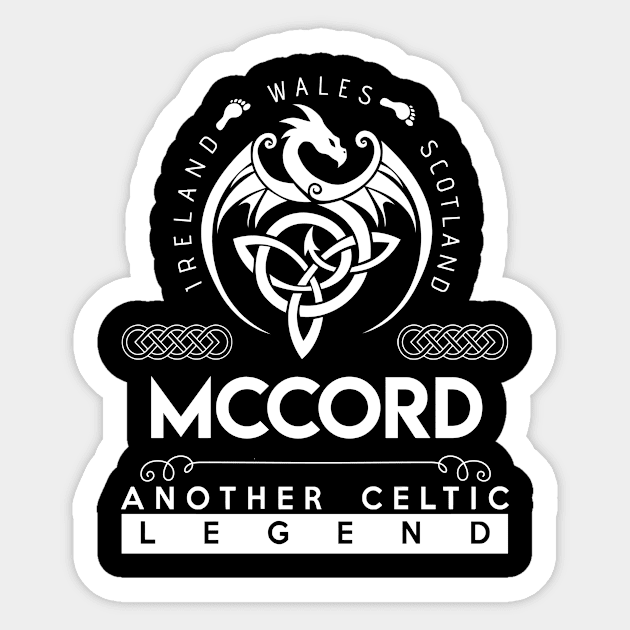 Mccord Name T Shirt - Another Celtic Legend Mccord Dragon Gift Item Sticker by harpermargy8920